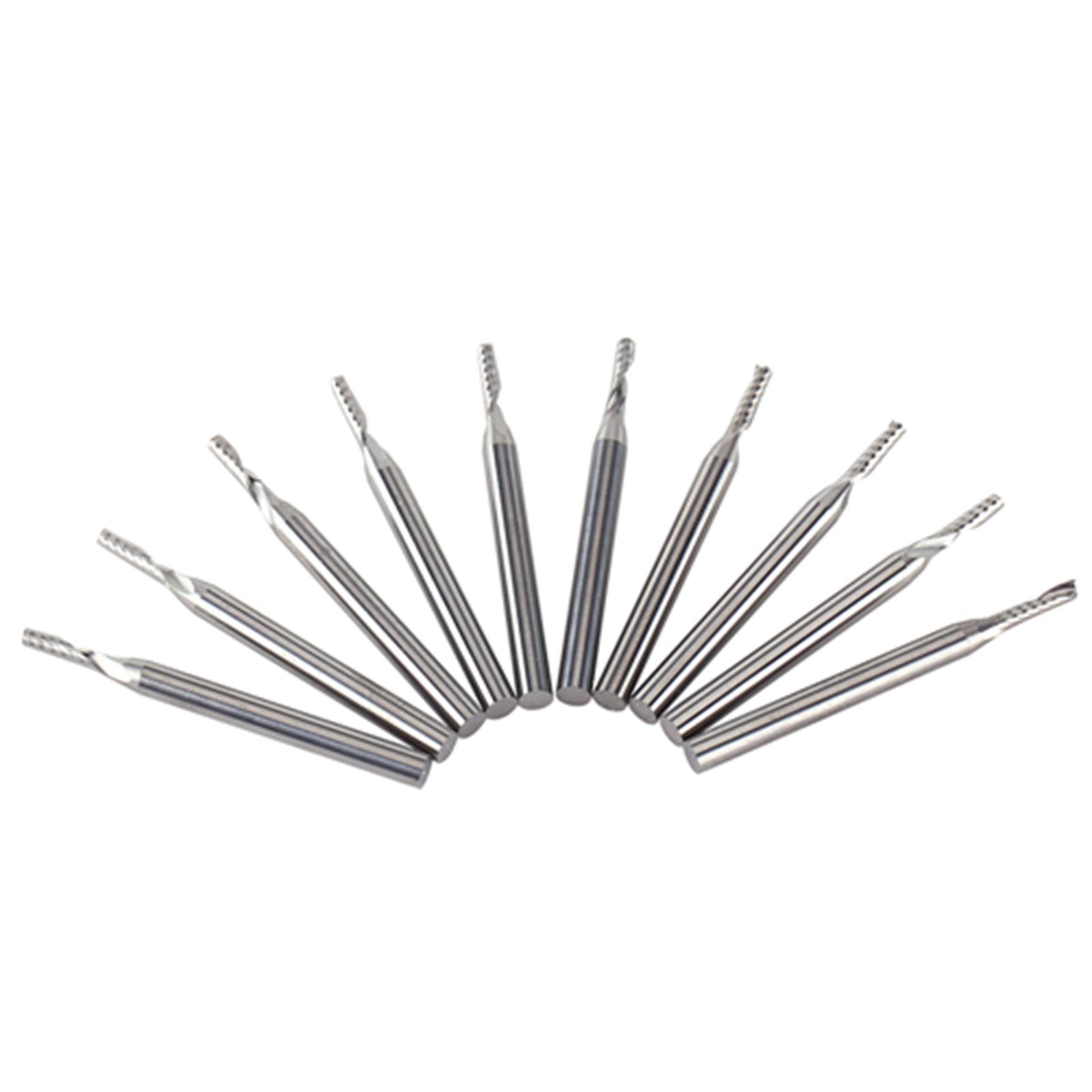 

10 шт. 1/8 хвостовик твердосплавная концевая фреза инструменты для гравировки ЧПУ однозаходная спиральная фреза