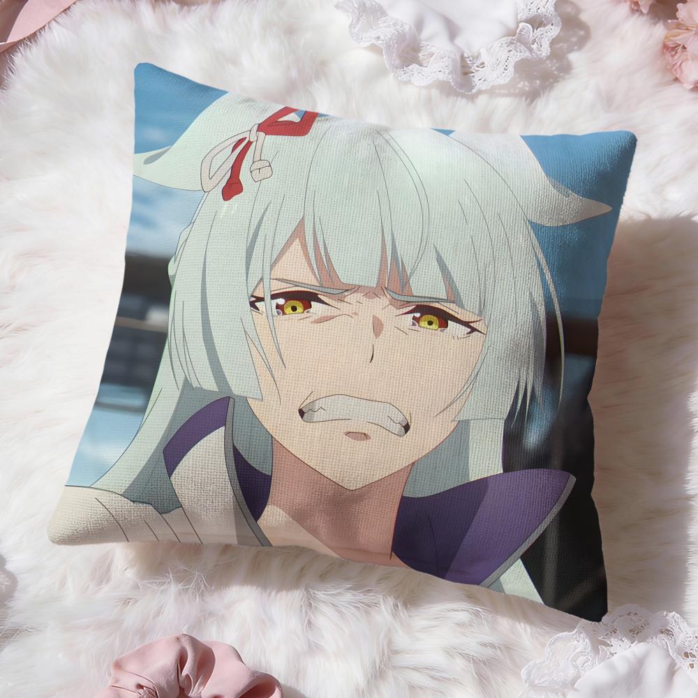 Uma Musume Cinderella Gray Cushion Cover Premium Comfort Reversible Pillow Cove -Two in One Design for Any Room & Car Interior