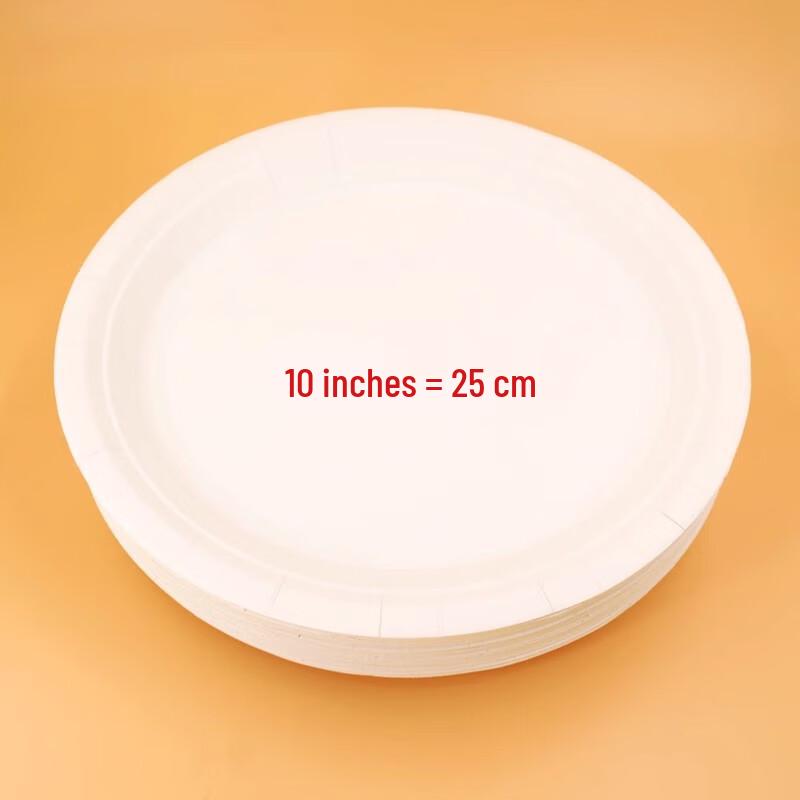 Miaojiayi 10-дюймовые одноразовые круглые бумажные тарелки, 50 шт.