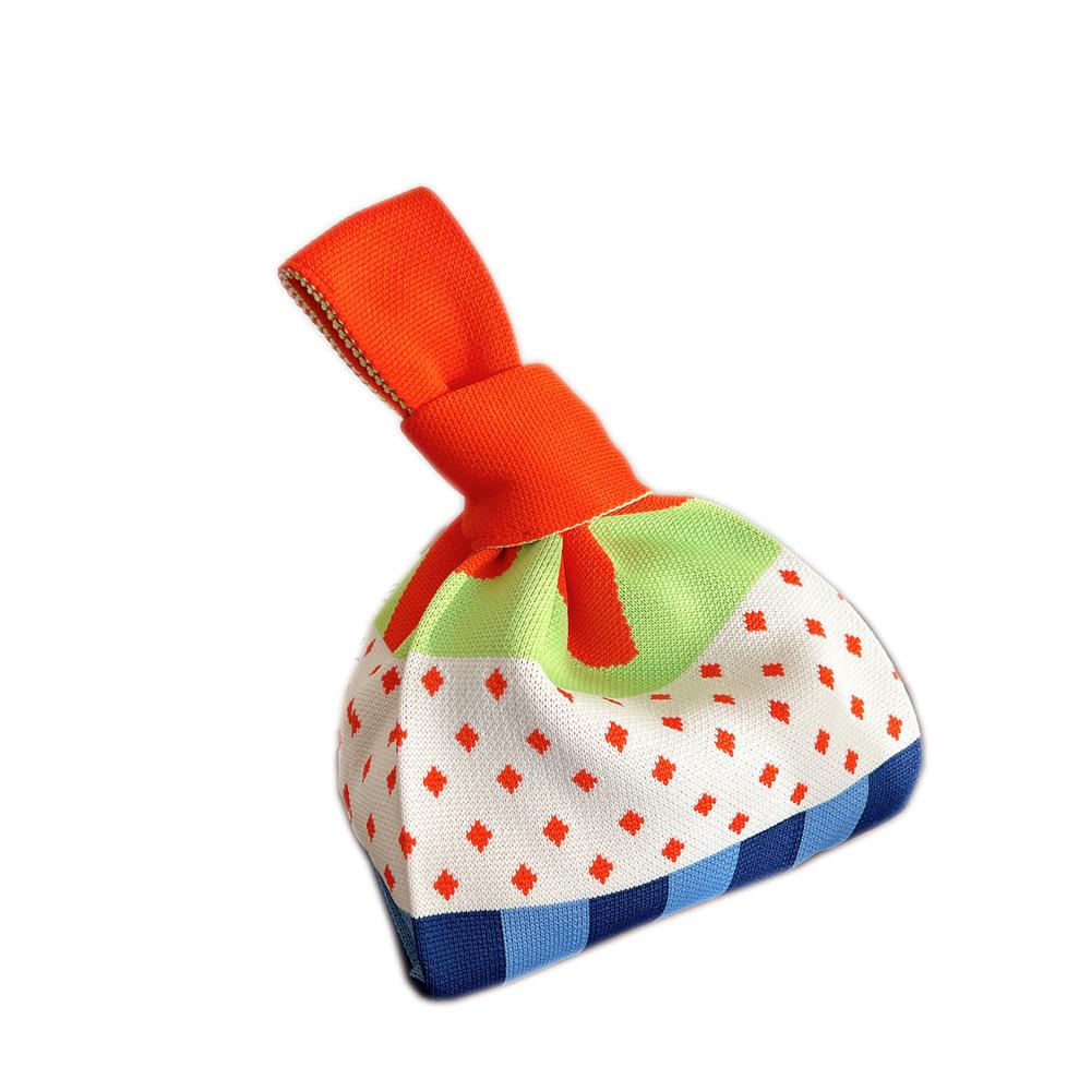 Colorful Polka Dot Knitted Handbag for Women - Versatile, Trendy, and Casual for Any Season