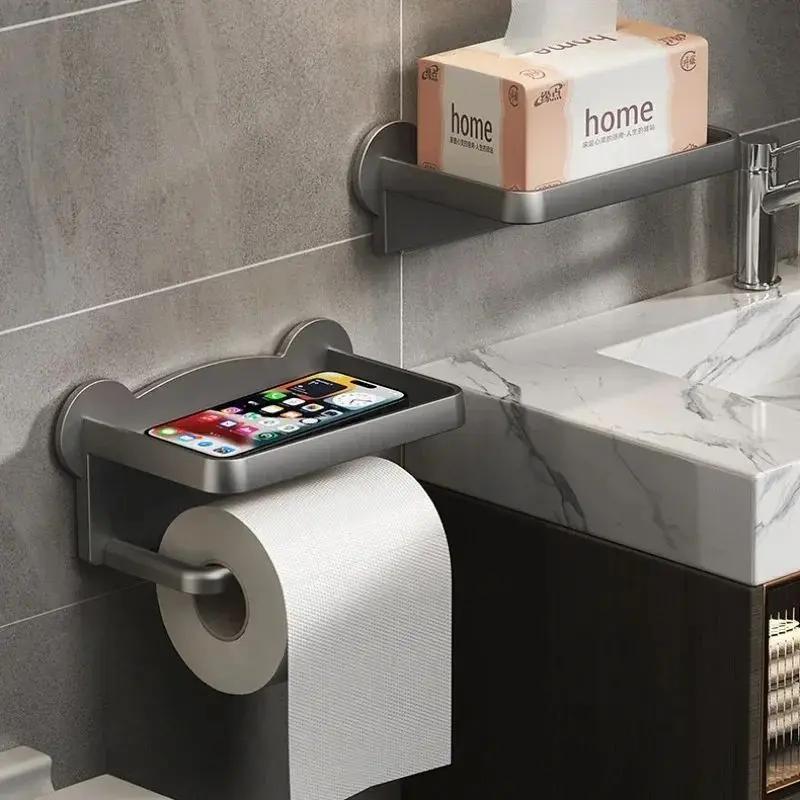 Paper Phone Storage Plastic Toilet Paper Holder Storage Rack Kitchen Towel Placement of Seasoning Bottles Bathroom Wall Roll of
