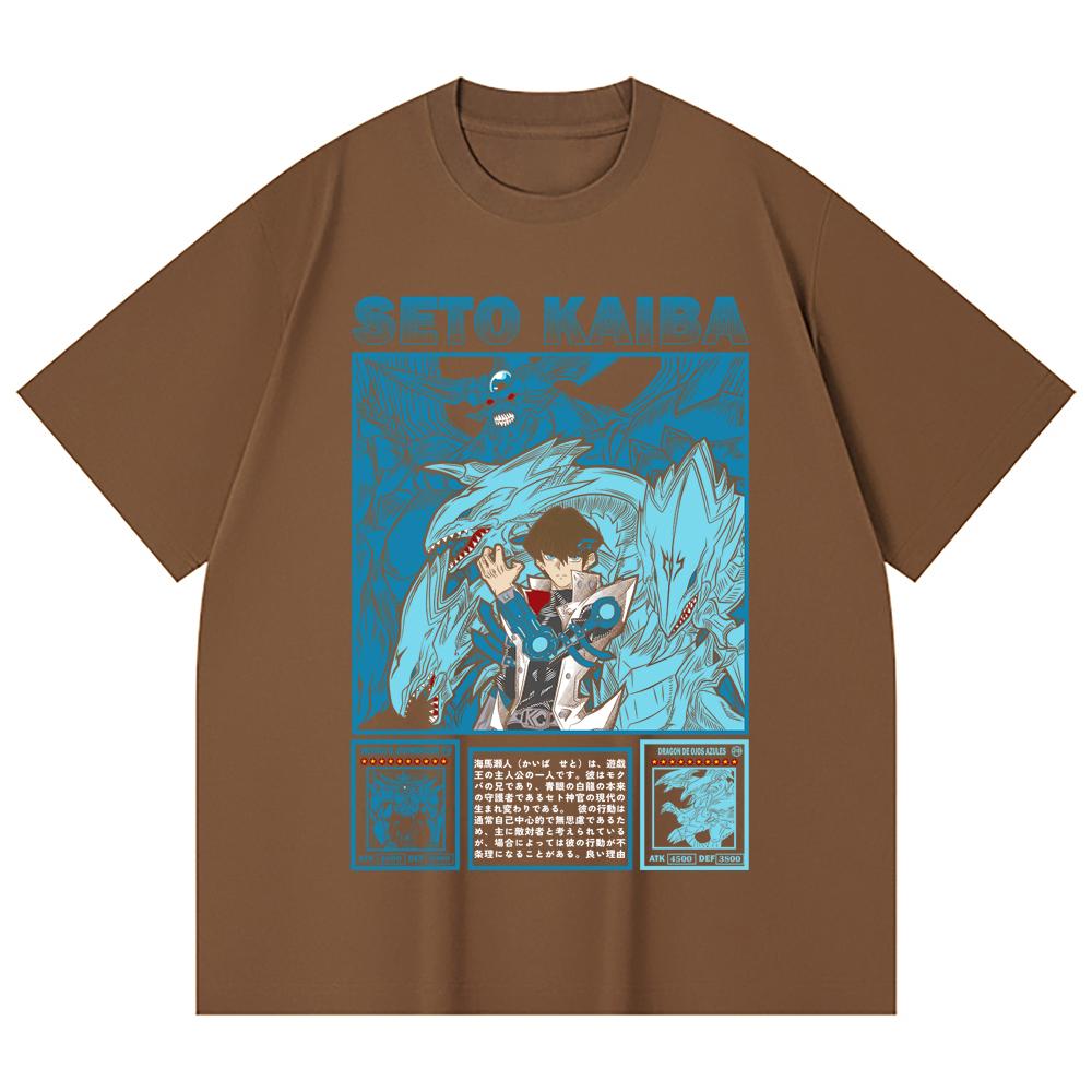 230 Gsm 100% Cotton Yu-Gi-Oh V6 Seto Kaiba Print Unisex Heavy Cotton T Shirt