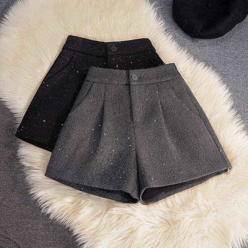 Sibaishe Women's Sparkly High-Waist A-Line Shorts