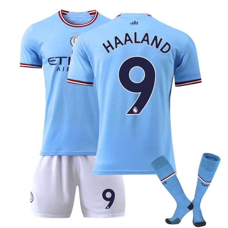 2223 Manchester City Jersey No. 17 De Braunet Home Away Children Adult 10 Aguero Football Set