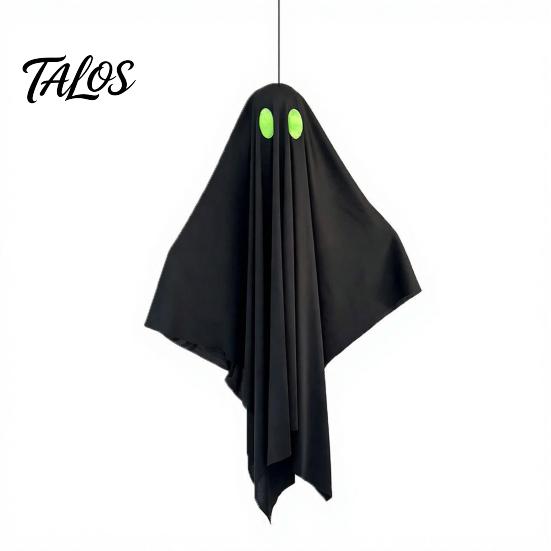 Durable Halloween Ghosts Hanging Ghost Outdoor Decoration, Spooky Black Fabric with Green Tree Decorations Eyes for Outside Tree, Porch, Yard,