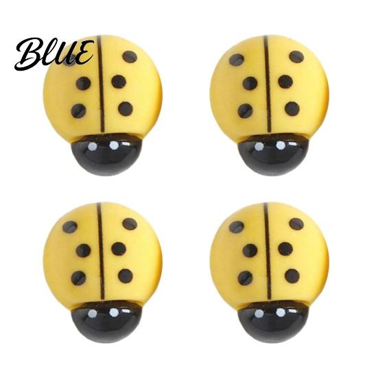 Refrigerator Magnets Decoration 4Pcs 3D Ladybug Magnet Mini Ladybird Resin Fridge Animal Memo Holders Decorative Note Holder for Kitchen Office