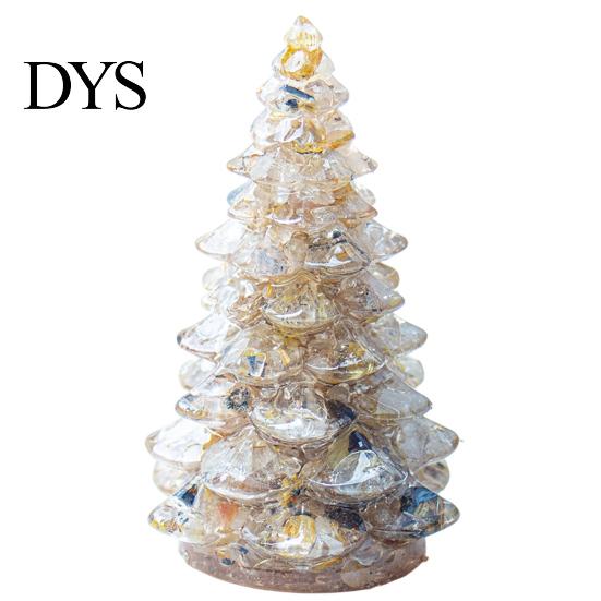 Xmas Tabletop Figurine Resin Christmas Tree Figurine, Crystal Desktop Ornament, Creative Gift Miniature Holiday Decoration for Home Office,