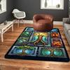 Tree Elements Pattern Rug Floor Mat for Living Room or Bedroom Soft and Comfortable Carpet a Gift for Birthday and Holiday.