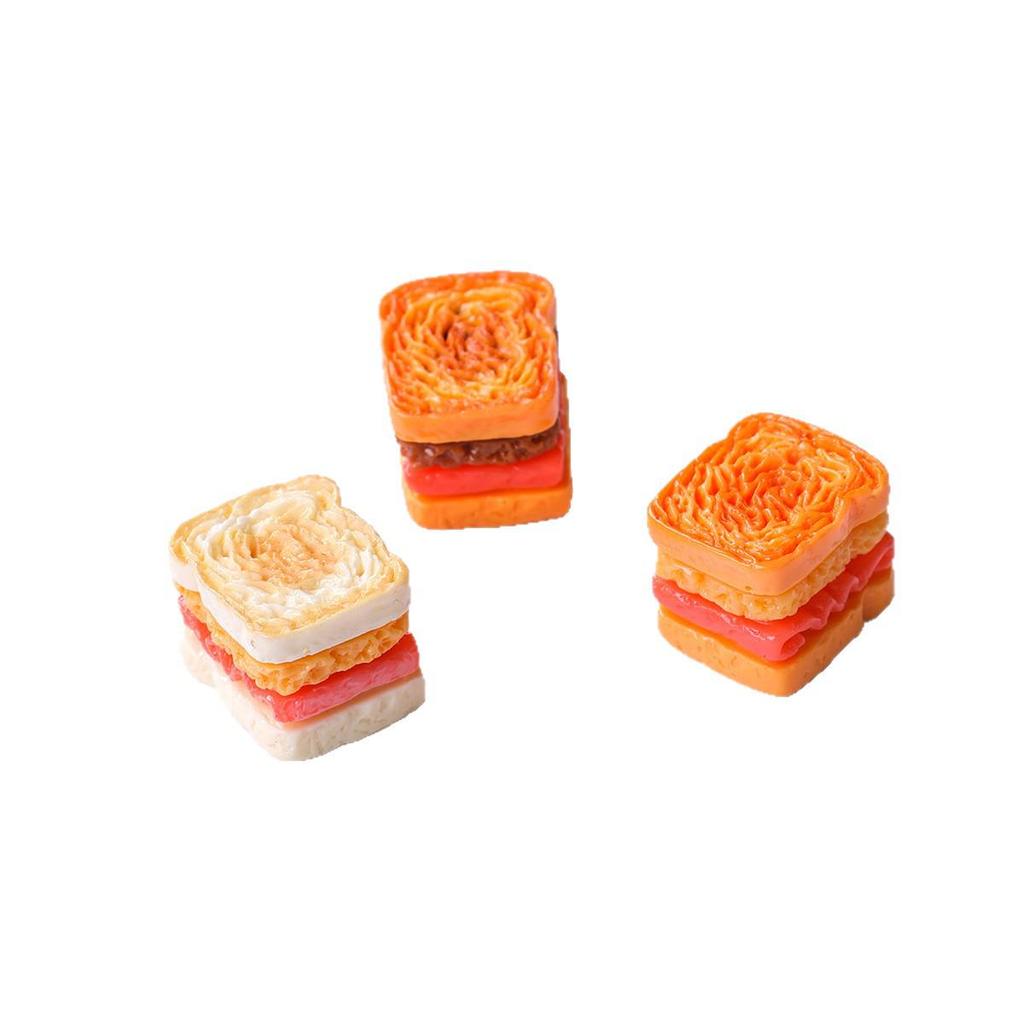 Miniature DIY Resin Toast Bread Toy for Dollhouse Accessories