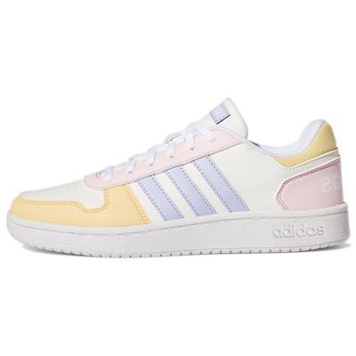 Neo Hoops 2.0 Leather Patchwork Low-Top Retro Basketball Shoes Women Sneaker White Yellow Pink GY5903