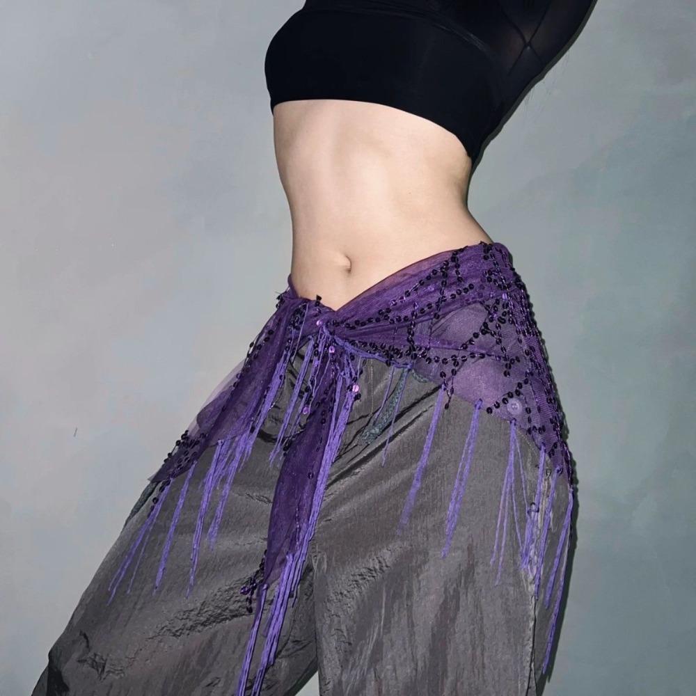 Jeans Decor Tassels Belt Hip-hop Sequin Waistband Jazz Dance Hip Scarf Waist Accessories