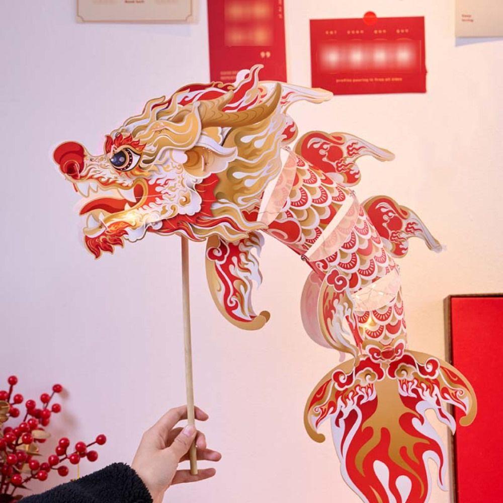 DIY Spring Festival Dragon Lantern Handheld Festival Lantern Ornament  Kids