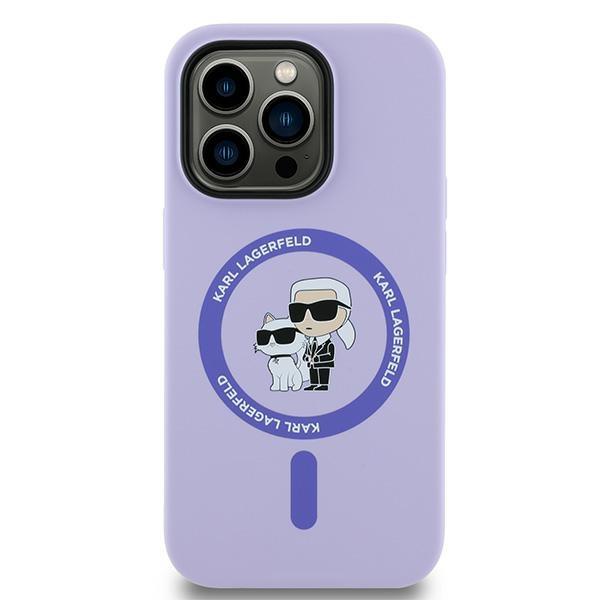 Karl Lagerfeld Klhmp14Lscmkcrhu Iphone14 Pro 6.1 Fioletowy/Purple Hardcase Silicone Karl&Choupette Heads Ring Magsafe