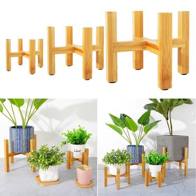Wooden Plant Display Stand Indoor Garden Shelf Bonsai Holder Organizer
