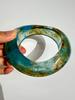 Retro Geometric Irregular Square Green Smudge Chunky Resin Bracelet for Women Girl Vintage Bangle HUANZHI 2025 NEW