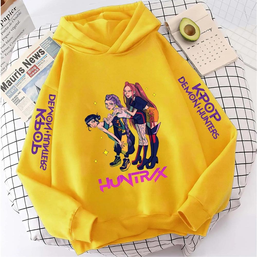 K-Pop Dämonenjäger Mädchen Kapuzenpullover Jungen Langarm Oberbekleidung Cartoon Druck Kapuzenmantel für Kinder Mode Pullover Kinder Oberteile