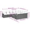 11-teiliges graues Gartensofa-Set mit Kissen Poly-Rattan