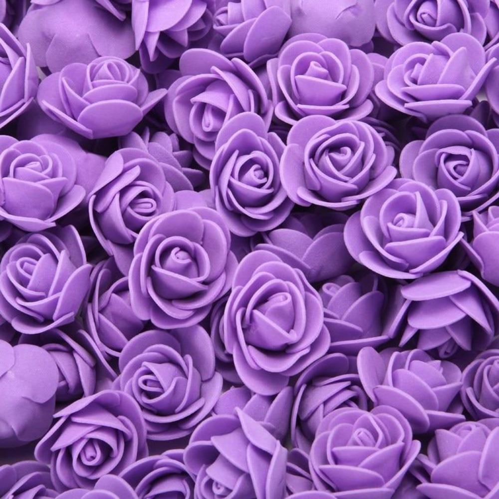 100pcs/bag Mini Rose Foam Flowers DIY Bouquet Wedding Party Decoration