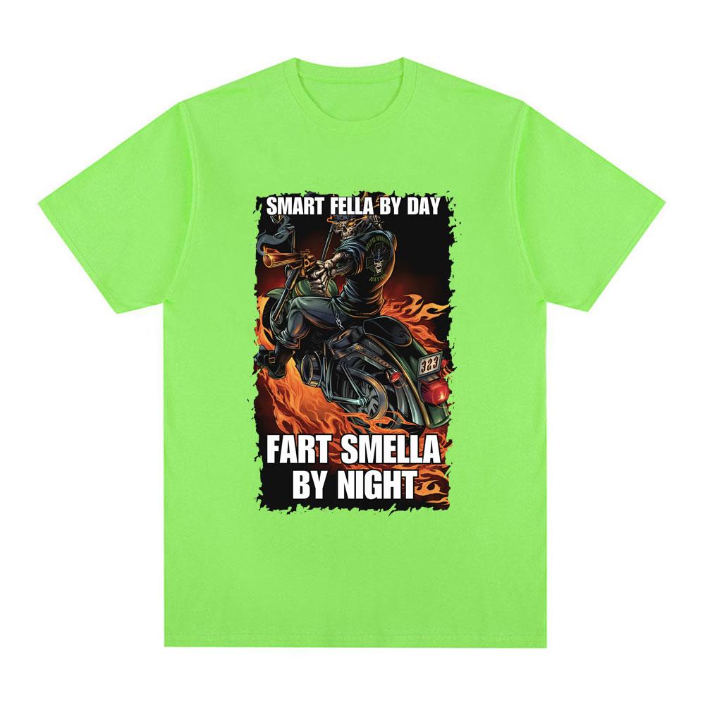 

Funny Smart Fella By Day Fart Smella By Night Skeleton Meme Graphic T-shirt Men Fashion Vintage Short Sleeve T Shirts Oversized 4XL