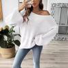 Womens Loose Fit Off Shoulder Sweater Long Sleeve Flared Pullover Top M688
