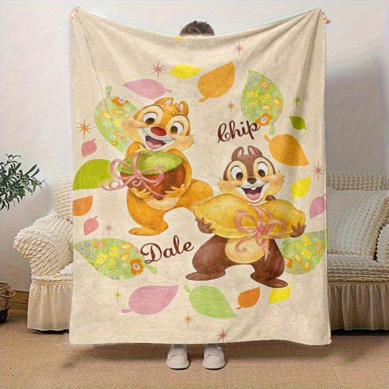 1pc, Disney Chip & Dale Throw Blanket Soft & Cozy Gift for Friends Perfect for Bed, Couch, Travel, Camping, Car, Beach, Office Nap Ideal