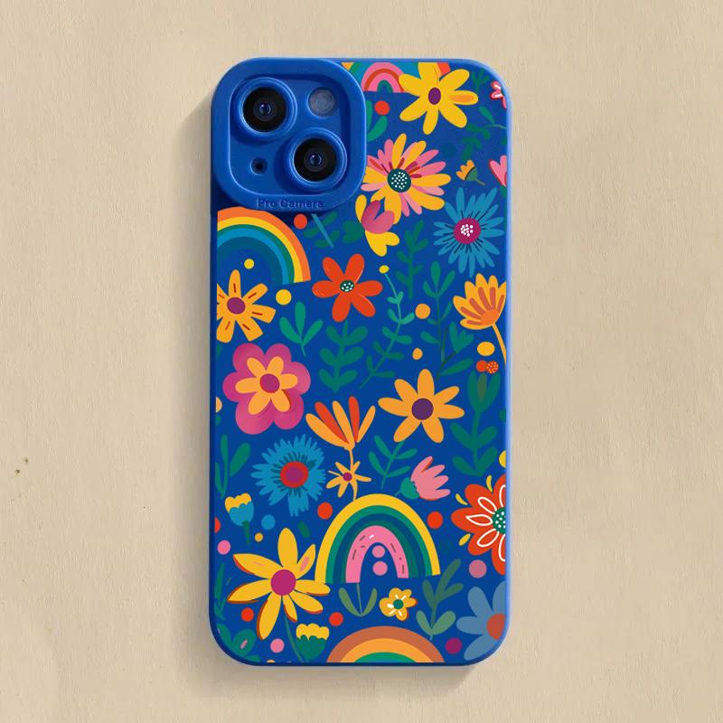 

Colorful Flowers Rainbow Phone Case For iPhone 16 15 14 13 12 11 Pro Max 16E 7 8 Pus XR XS X SE2 Shockproof Silicone Soft Cover iPhone 14