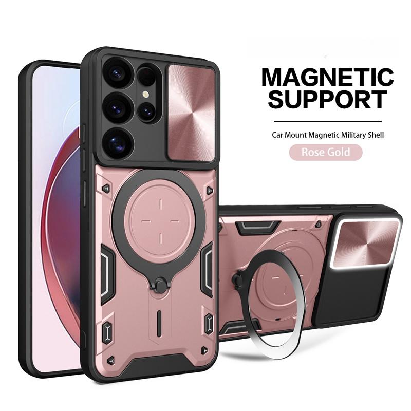 For Samsung Galaxy S25 Ultra 5G Case Car Holder Ring Phone Case For Samsung S25 + Plus S 25 Ultra Slide Camera Armor Back Cover