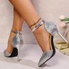 Fashion Super High Heels Gold Glitter Party Wedding Shoes Woman Sexy Pointed Toe Ankle Strap Pumps Women 2025 Stiletto Heeled Sandals