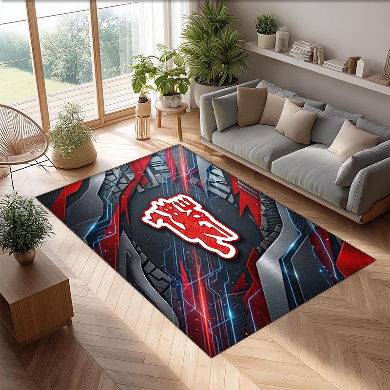 Tappeto in Flanella Stampato Manchester United Antiscivolo Morbido Poliestere Tappeto per Pavimento Tappetino Decorativo per Interni per Camera da Letto Soggiorno Divano