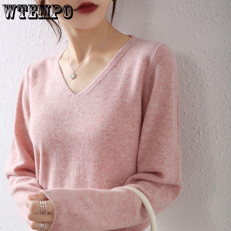 Short Velvet Sweater for Women V-neck Knitted Sweater for Autumn and Winter and Thin Loose Pullover