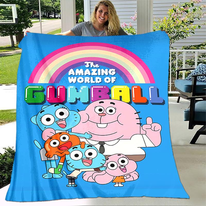 1pc Blanket The Amazing World of Gumball1 Print Design, Lightweight Blanket for Sofa, Bed- Soft &Warm, Gift for All Seasons Like Christmas, Halloween