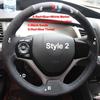 DIY Car Steering Wheel Cover Suede For Honda Civic Civic 9 2012 2013 2014 2015
