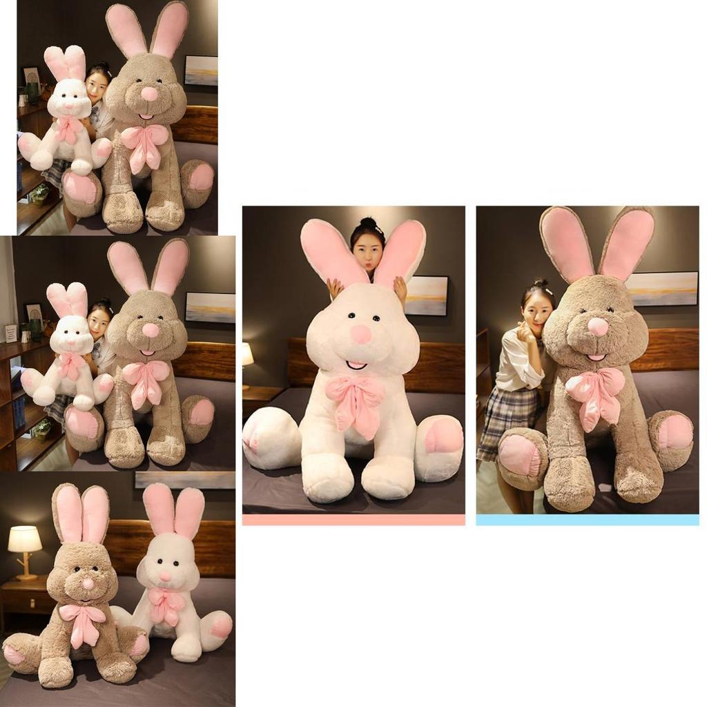 Cute Giant Plush Bunny Doll Soft Long Fur Stuffed Toy For Girls Cozy Sleep Pillow