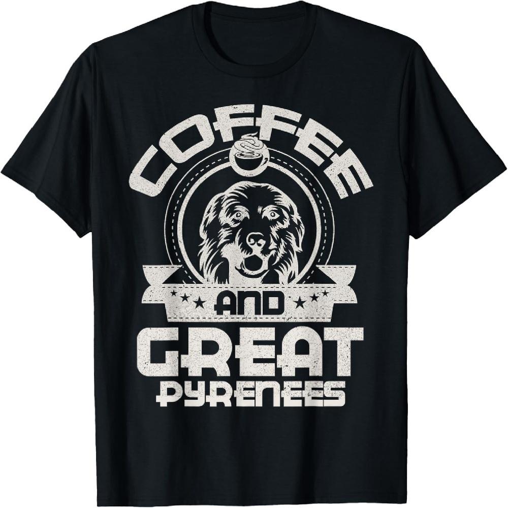 

Coffee And Great Pyrenees Coffee Drinking Dog Owner Lover T-Shirt XXXXXL чорний