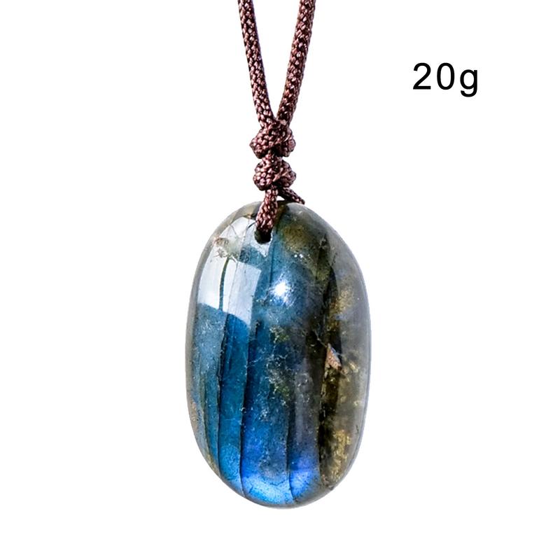Energy Quartz Necklaces Natural Labradorite Pendant Unisex Waterdrop Shape Healing Crystal Necklace Moonstone Ornament