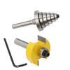 Rabbet Router Bit with 6 Bearings Set -1/2"H - 8mm Shank Woodworking Cutter Tenon Cutter for Woodworking Tools