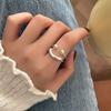 Smiley Contemporary Face Ring For Women Unique Dual Layer Adjustable Piece Statement