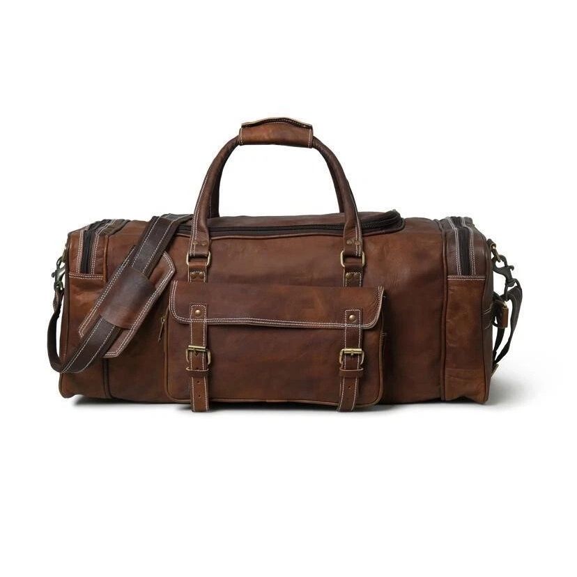 

Leather Duffle Bag Leather Travel Luggage Bag Weekend Family Holiday Bag 30 x 11 x 11 in