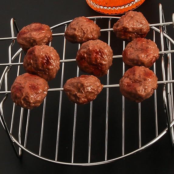 67" Stainless Steel Air Fryer Double-Layer Steaming & Roasting Rack - 4-Pin BBQ & Deep Fryer Accessories with Mesh Shelf.