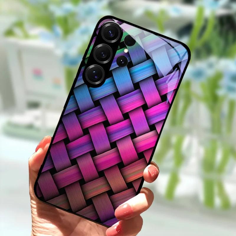 Für Samsung S23 FE Cartoon Glas Hülle S22+ / S23+ Harte PC Gehärtetes Glas Handyhülle Für Galaxy S 22 S 23 Ultra Stoßfeste Hüllen