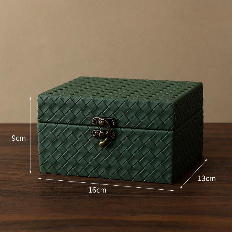 Vintage Large Capacity Imitation Leather Jewelry Box Mirror Necklace Ring Earrings Jewelry Storage Organizer Display Travel Case