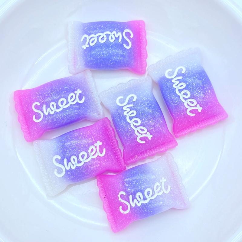 

10Pcs Glitter Transparent and shiny candy Decoration Craft Flat back Cabochon Embellishments For Scrapbooking Diy Accessories