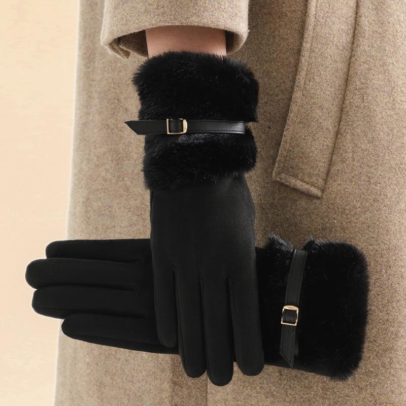 Women's Gloves Autumn Cycling Winter Warm Non-Slip Female Sports Touchscreen Fishing Gloves Windproof Motorcycle Ski Mittens
