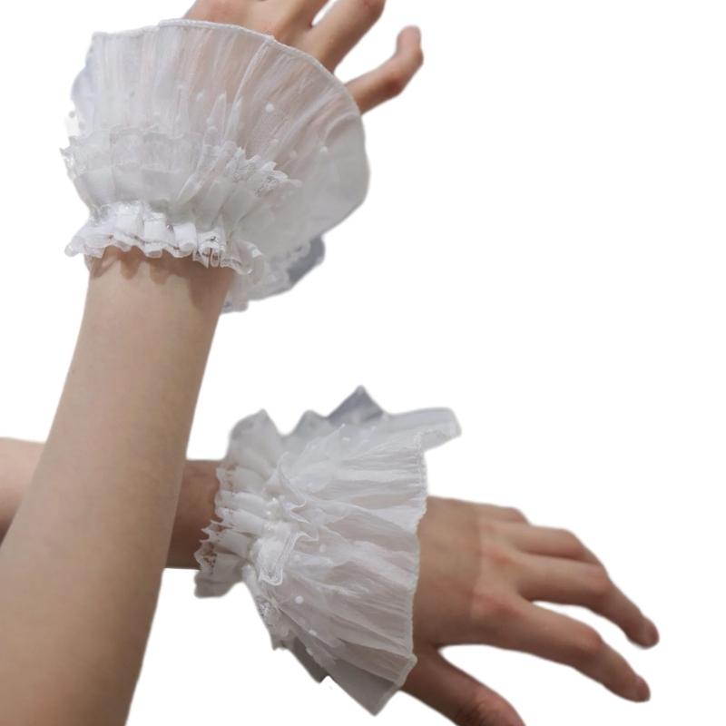 

Removable Wrist Cuffs Flared Cuffs for For Hoodie Sweater False Sleeve Ornaments Detachable Sleeves Cuffs Tulle