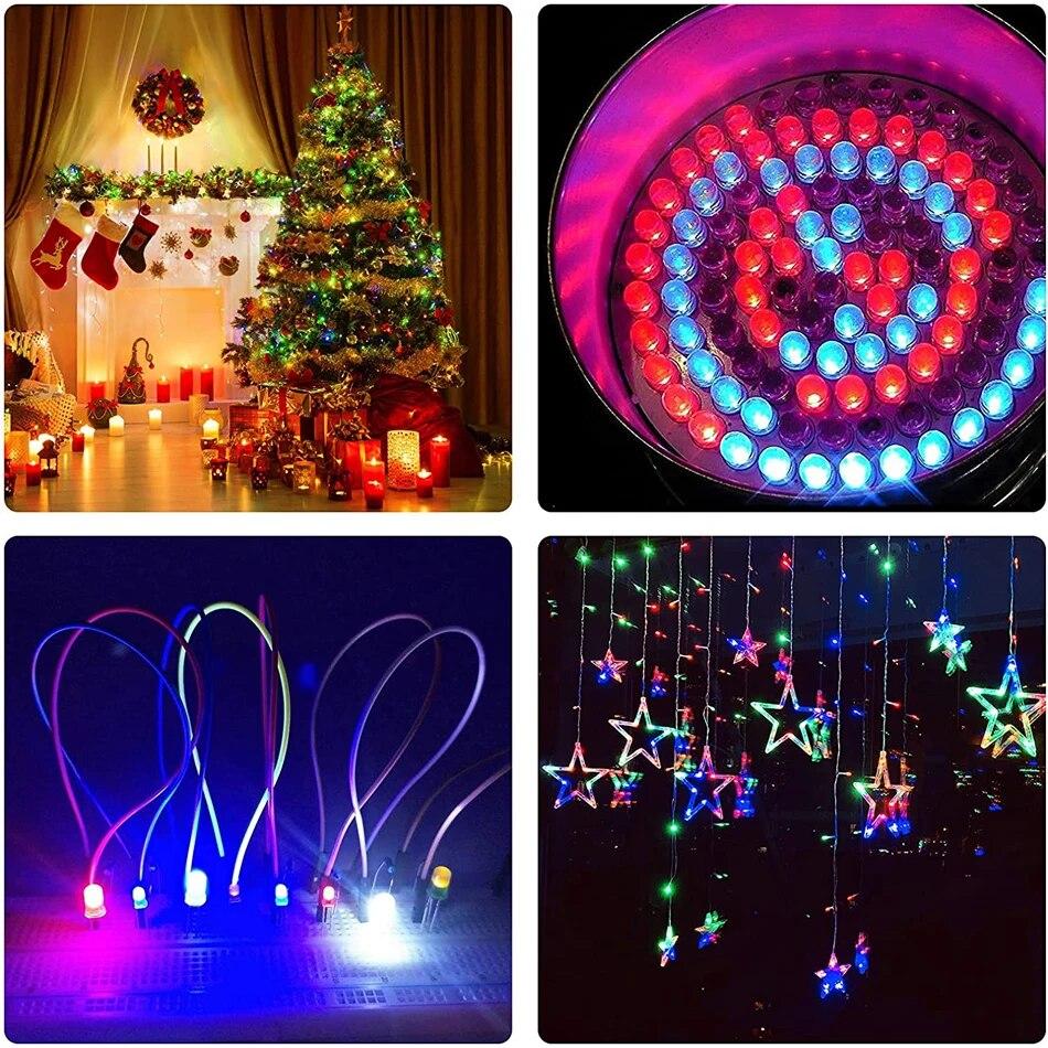 100 Stück 5mm LED Leuchtdioden, LED Schaltung Sortiertes Kit für Wissenschaftsprojekt Experiment Klare LED Leuchtdioden Glühbirne LED