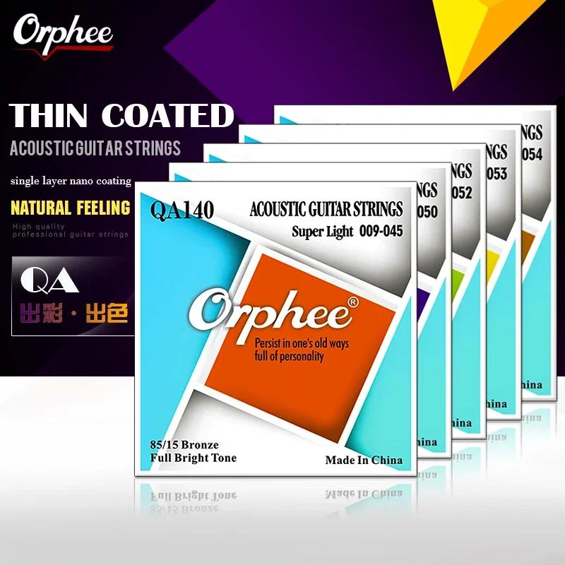 Orphee QA Acoustic Guitar Strings High Carbon Steel Hexagonal Core Nano Coating Brass Wound String Guitar Parts & Accessory