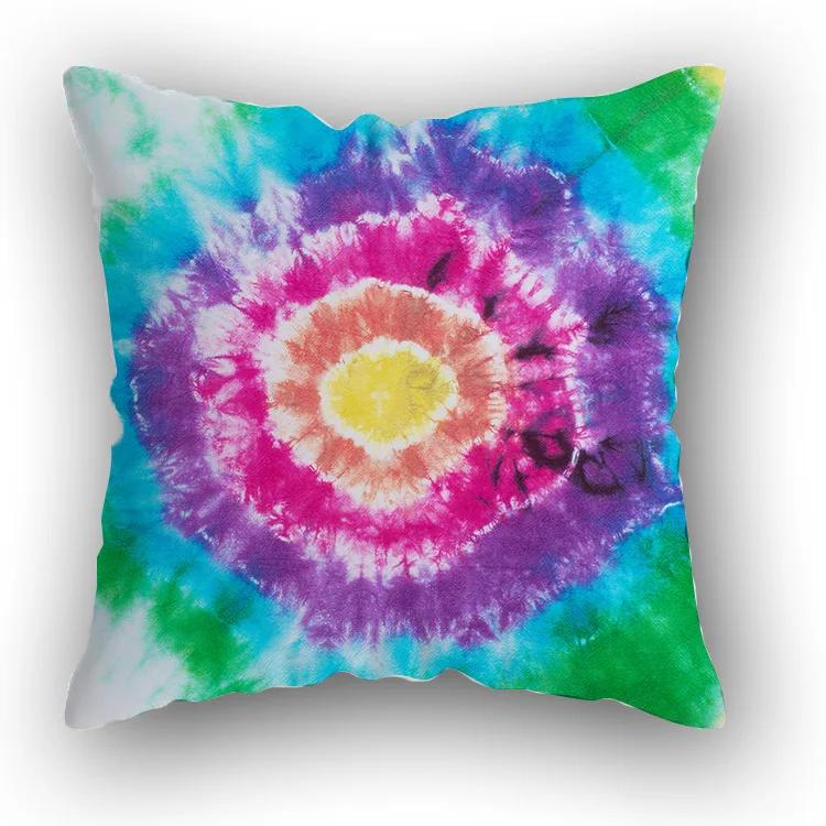 Sofa Bed  Square Pillowcases Home Decor Colorful Swirl  Bedroom Rainbow Decorative