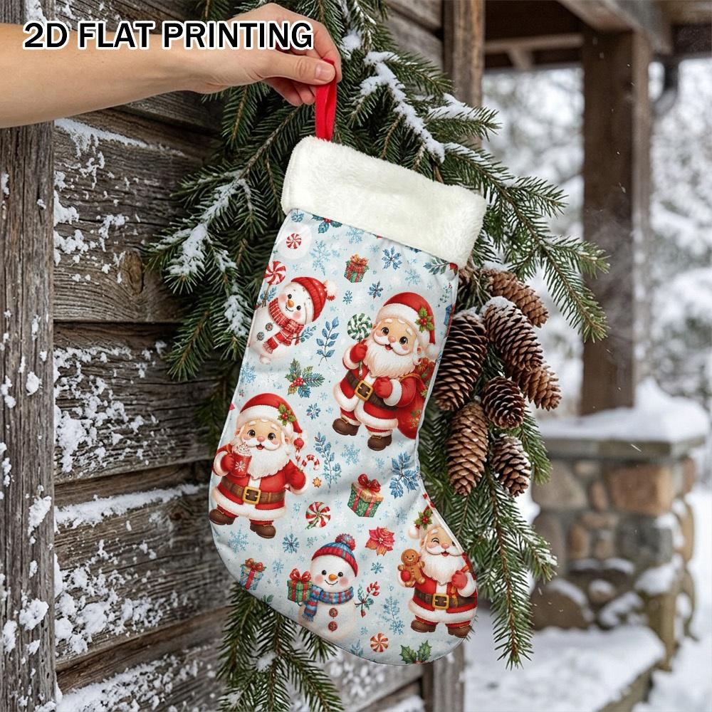 Christmas decoration fireplace hanging stocking1pc 1pcs Christmas Santa & Snowman Stocking Suitable for Firepl