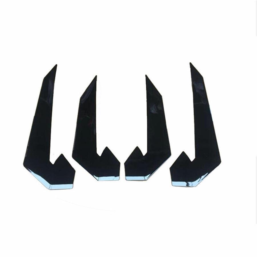 4pcs Front Bumper Canards Splitter Fins Air Knife For Honda Civic Type-R 2016-21