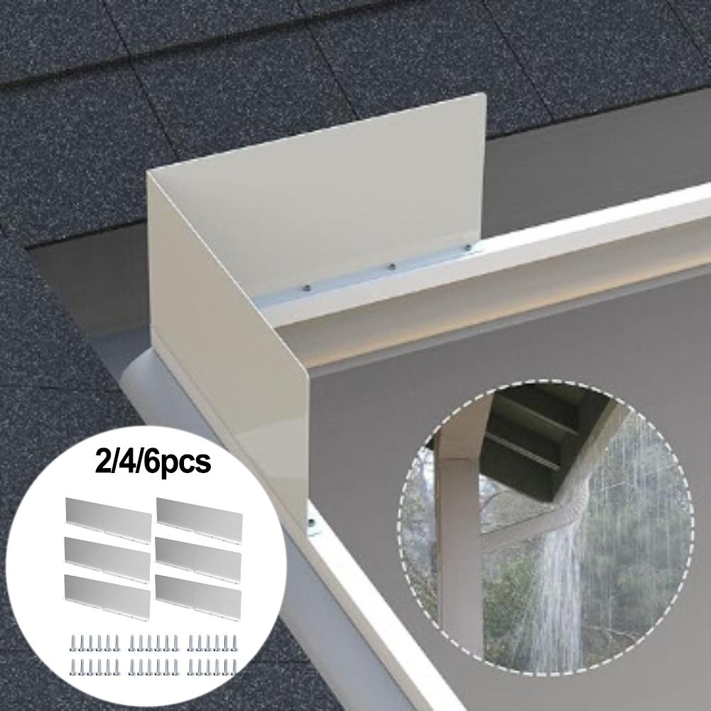 Rainwater Deflection Plate Set for Roof and Gutters – Aluminum Baffle Plate Splash Guard for Durable Water Protection, 2/4/6 Pcs